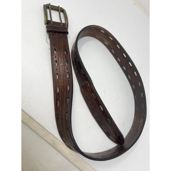 Browning Double Prong Buckle Waist Belt Mens 34 / 85 Adjustable Leather Brown - Picture 2 of 7
